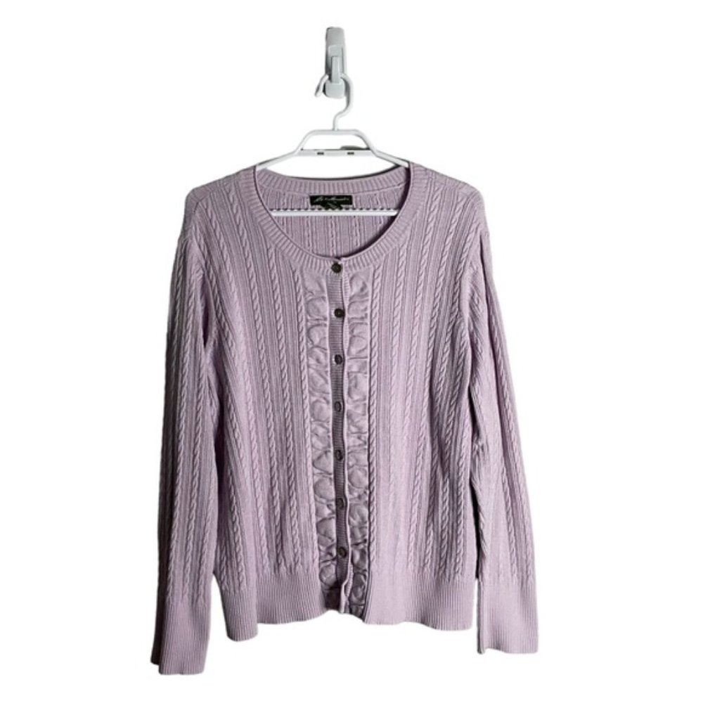 Eddie Bauer Women's Lilac Button Down Sweater Cardigan